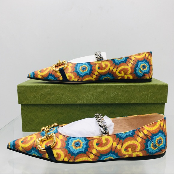Gucci 100 Multi Color Women’s  Ballet Flat - 680953 UL930 008 4062 - - Picture 4 of 16